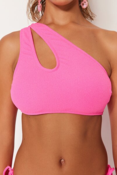 Trendyol Collection Pink One Shoulder Cut Out/Window Top Bikini Terry TBESS23BU00312