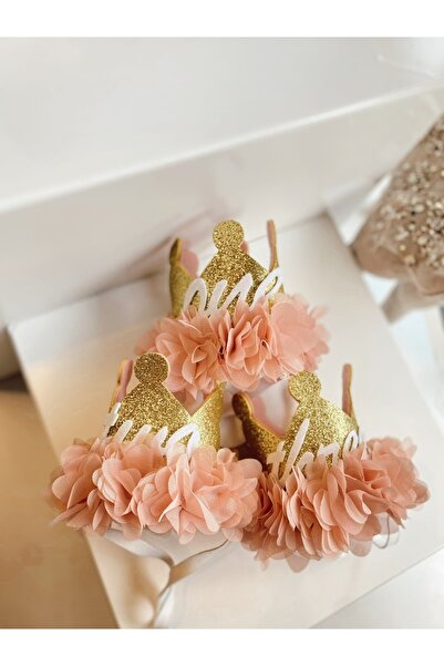 Little Ya Ya Love Kız Çocuk Pudra Simli Sayı Konseptli Özel Gün Tacı