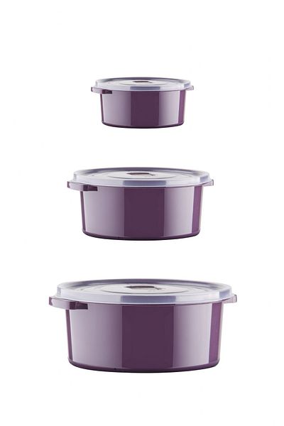 Nandy Home Set of 6 Round Storage Containers for Microwave and Freeze - Plum