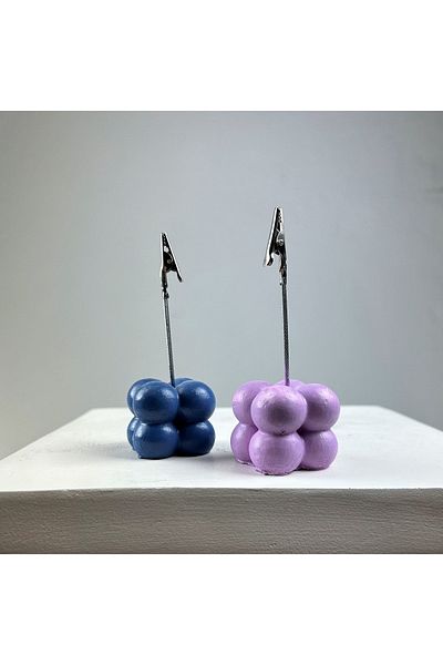 oasis decoration Bubble Note Holder Set of 2 ( Grey Blue - Lilac )