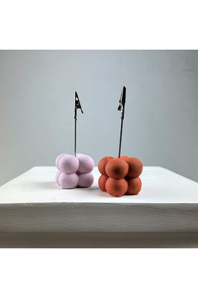 oasis decoration Bubble Note Holder Set of 2 (Pink - Oak)