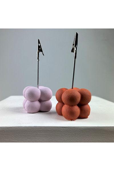 oasis decoration Bubble Note Holder Set of 2 (Pink - Oak)