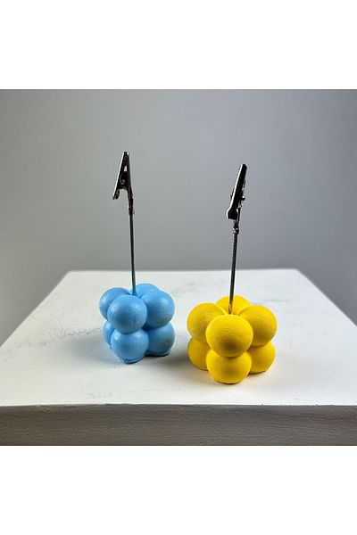 oasis decoration Bubble Note Holder Set of 2 (Light Blue - Yellow)
