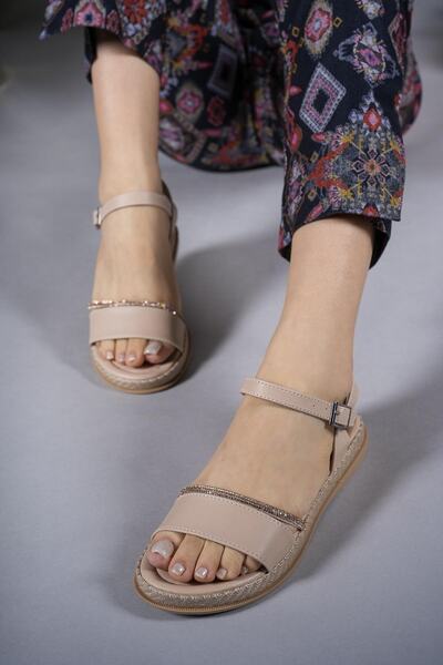 Riccon Dámské sandály s kamínky0012056 Nude Skin