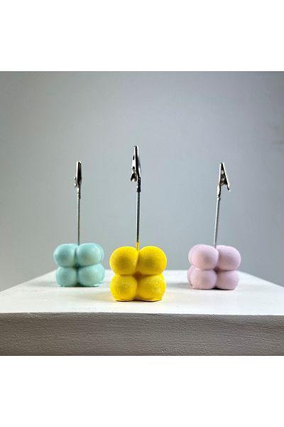 oasis decoration Bubble Note Holder Set of 3 ( Mint - Yellow - Pink )