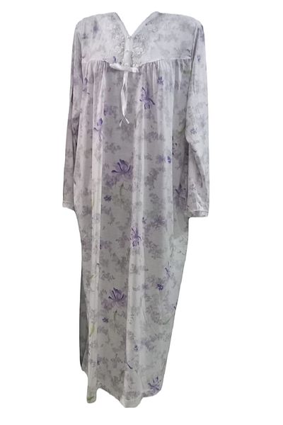 ATINÇ Plus Size Long Sleeve Robe Cotton Nightgown