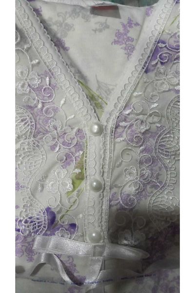 ATINÇ Plus Size Long Sleeve Robe Cotton Nightgown