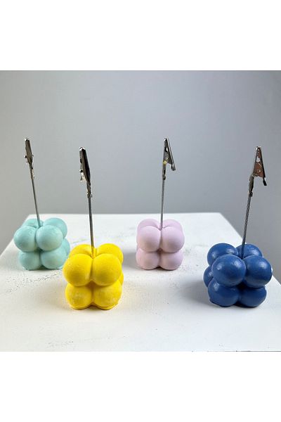 oasis decoration Bubble Note Holder Set of 4 ( Mint - Pink - Yellow - Gray Blue)