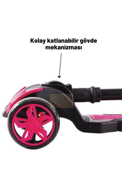 Cool Wheels 3-7 Yaş Led Işıklı 3 Tekerlek Oturaklı Yükseklik Ayarlı Katlanabilir Çocuk Scooter