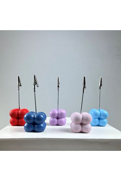 oasis decoration Bubble Note Holder Set of 5 ( Red - Gray Blue - Lilac - Light Blue - Pink)