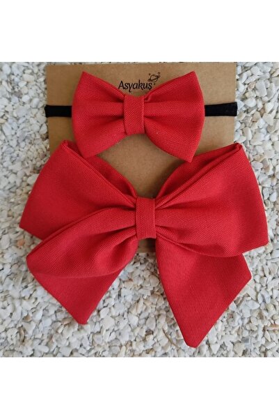 asyakuş مجموعة تاج الأم والابنة ذات القوس الأحمر