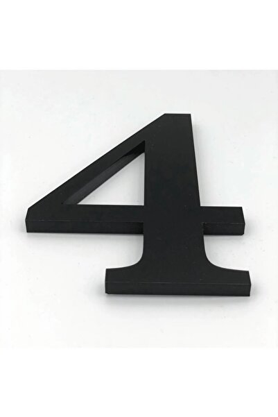 Door Number 20 Cm No 4 Roma, Black Plexiglass Self Adhesive