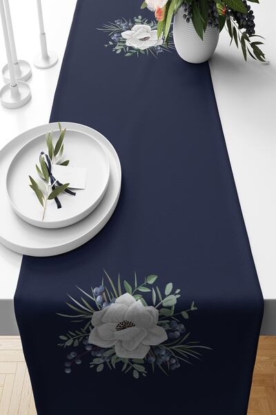Pilloveland Runner Rosa Tesut din piele intoarsa cu model 140*40 Cm