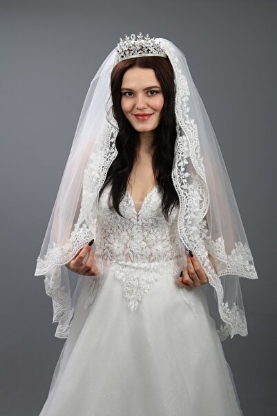 paris in paris Voal pentru rochie de mireasă, două straturi, dantelă franceză...