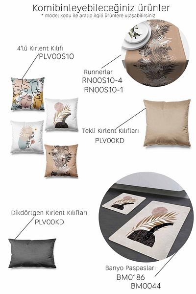 Pilloveland Covoraș de baie lavabil cu bază anti-alunecare din 2 piese - model frunze 60*100 cm - 50*60 cm