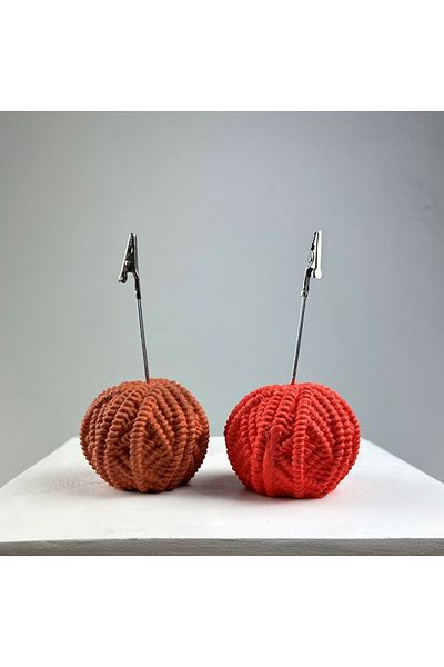 oasis decoration Set of 2 Ball Note Holders -Terracotaand Coral