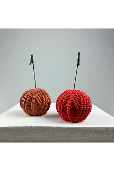 oasis decoration Terracota and Red Set of 2 Ball Note Holder
