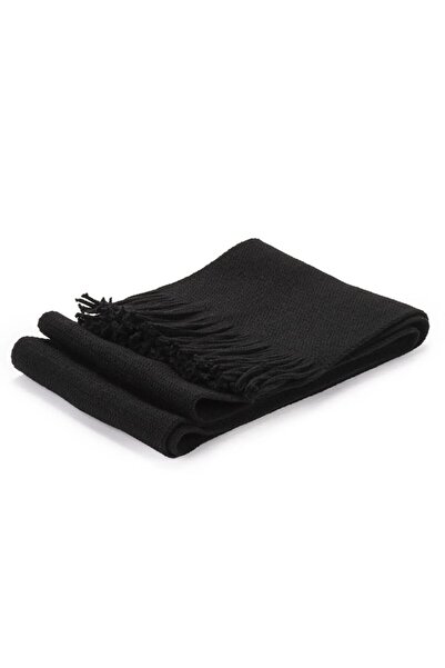 Eke Tekstil Μαύρο Unisex Πλεκτό Φουλάρι και Σετ Μαύρο Μπερέ