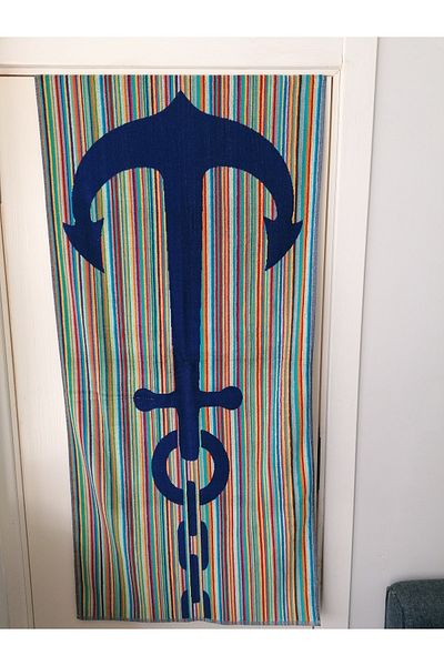MEŞELİ TEKSTİL Beach Towel And Bath Towel 70x150 Anchor Pattern 100% Cotton