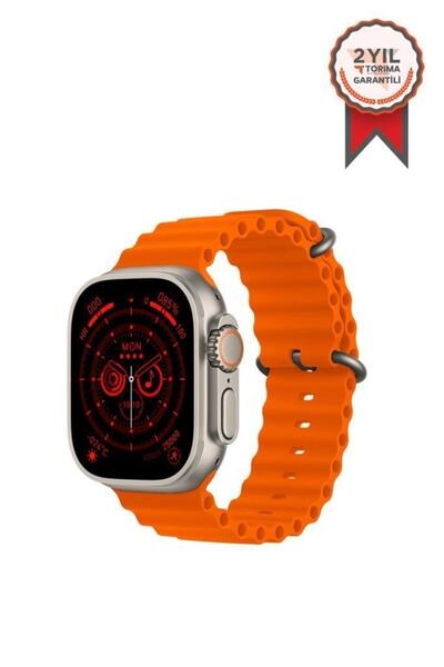 MOONSHOP S8 Ultra Pro 49mm Bt Özellikli Çok Fonksiyonlu Akıllı Saat Turuncu
