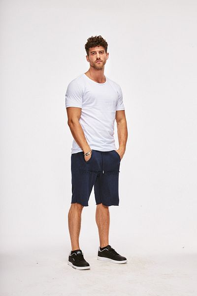 THIMOON Men's White Slimfit Crew Neck Plain T-shirt