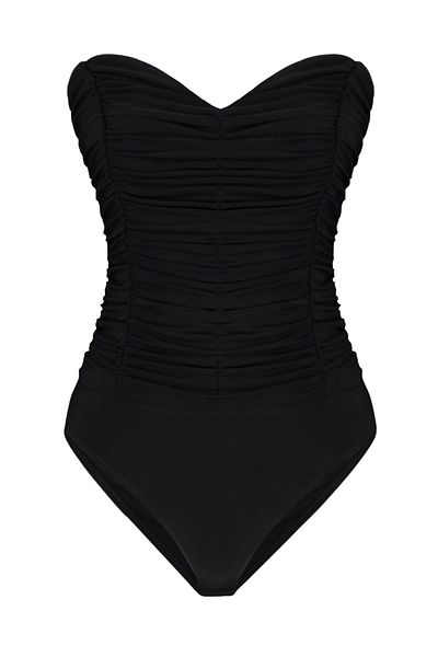 Trendyol Collection Nařasené černé pletené tělo – patentka, podšívka TPRSS23BD00027