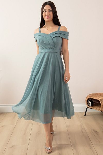 PULLIMM Glitter Madonna Collar Dress 13406