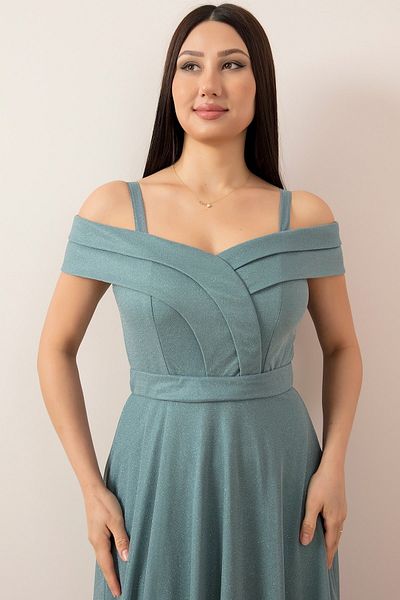 PULLIMM Glitter Madonna Collar Dress 13406