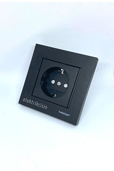 Netelsan Byobu Black Child Proof Grounded Socket (FRAME INCLUDED) 1 Piece