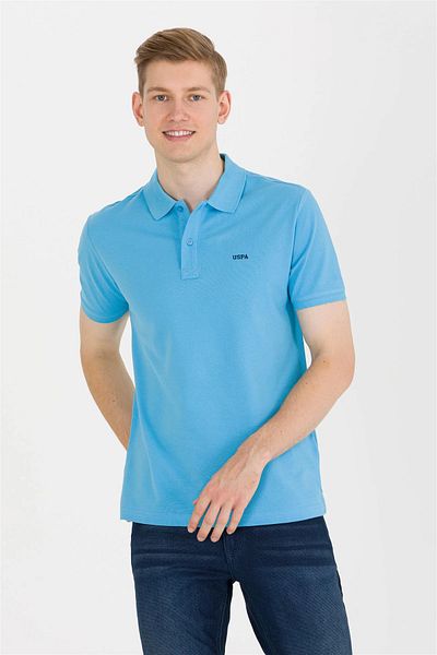 U.S. Polo Assn. Мъжка тюркоазена тениска с поло яка