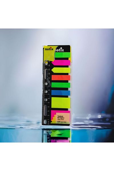 SEYFİKİRTASİYE Notex Index Part 8 Colors X 20yp Ruler Plastic Post-it