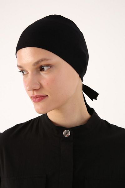 ALLDAY Black Lycra Stitched Bonnet