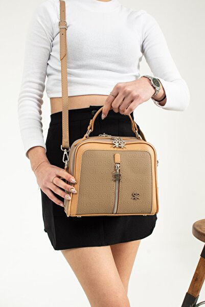 ImPolo Geanta de dama Tara Mink Camel Dimensiune 20x24