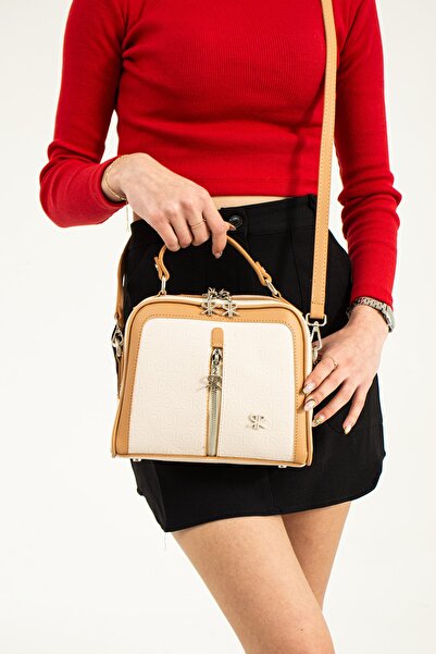 ImPolo Geanta de dama Tara Cream Camel Dimensiune 20x24