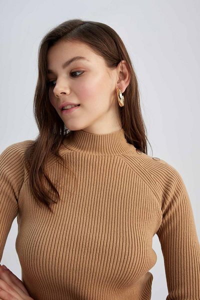 DeFacto Slim-Fit-Pullover mit halbem Rollkragen