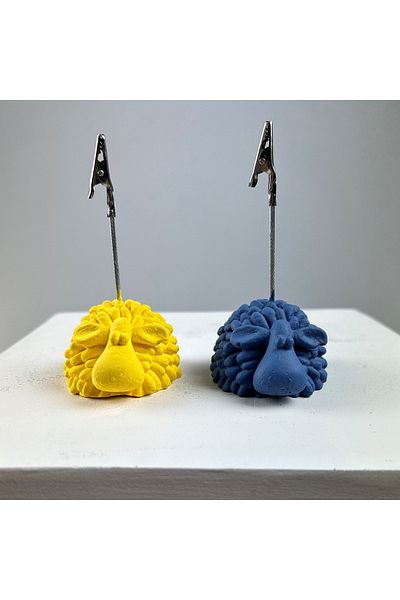 oasis decoration Lamb Note Holder Set of 2 (yellow - Gray Blue)