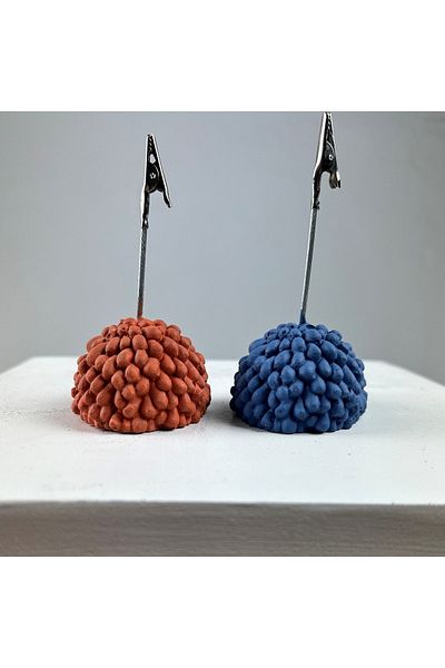 oasis decoration Lamb Note Holder Set of 2 (grey Blue-terracota)