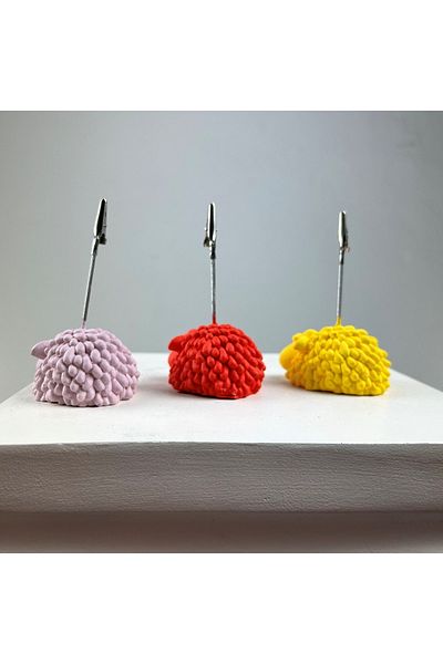 oasis decoration Lamb Note Holder Set of 3 (red - Pink - Yellow)