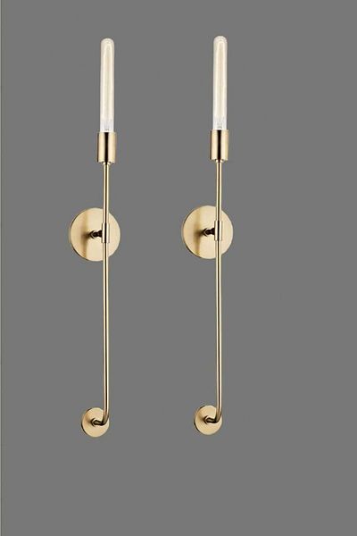BSA LIGHTING (2 Pieces) Cane Antique Long Sconce (without bulb Finished Size 70 cm) (bulb not included)