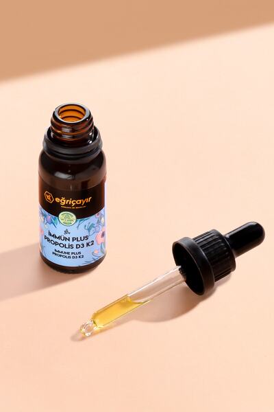 Eğriçayır Immünplus Propolis K2 and D3 Vitamin Supplementing Food 20 ml