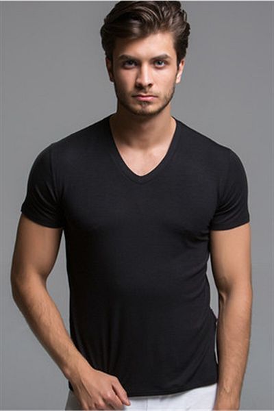 THERMOFORM Tricou cu decolteu în V Bamboo pentru bărbați