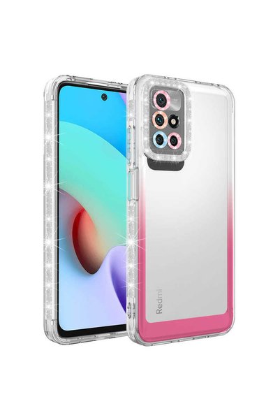 ZM STORE Xiaomi Redmi 10 Case Silvery and Color Transition Design Lens Protec...