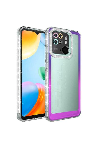 ZM STORE Xiaomi Redmi 10C Case Silvery and Color Transition Design Lens Prote...