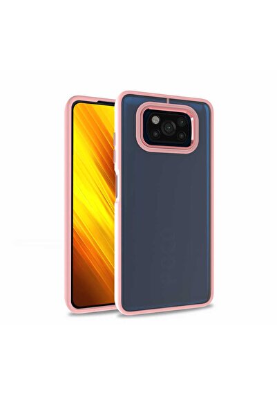 ZM STORE Xiaomi Poco X3 Kılıf Kamera Çıkıntılı Arkası Şeffaf Kenarları Renkli...