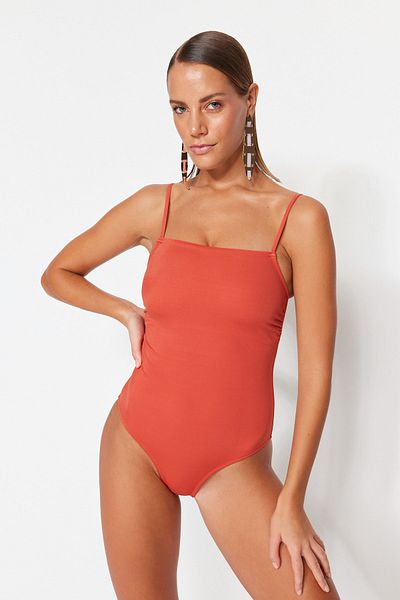 Trendyol Collection Badeanzug - Braun - Colorblock