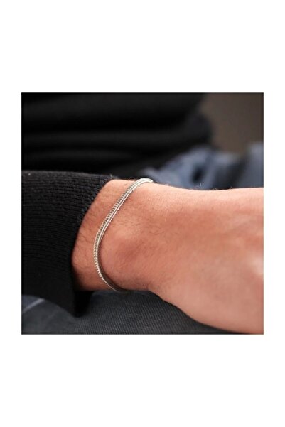 Genel Markalar Tilki Kuyruğu Gümüş Renk Alaşım Erkek Bileklik Künye