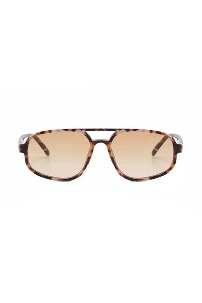 LOOKUP Leopard Pattern Vintage Women's Sunglasses - Ring, Gold Frame, Rectangle Hg-700-710