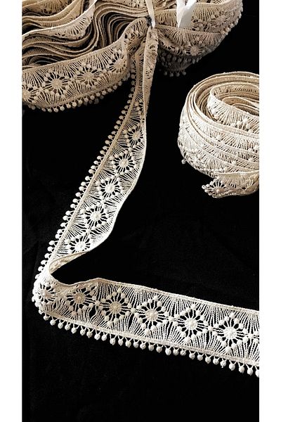 Ozpas Beige Lace Decorative Ribbon 4cm Width 5 Meters