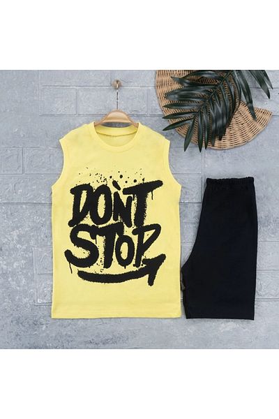 krm bebe Don't Stop Printed Boy's Summer Suit