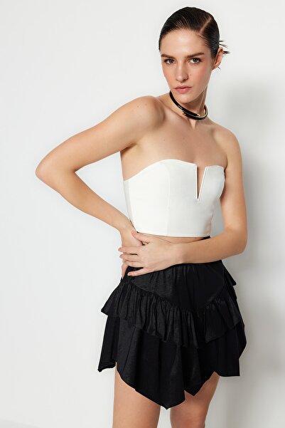 Trendyol Collection Ткане бюст'є на підкладці з кропу екрю TPRSS22BS0065